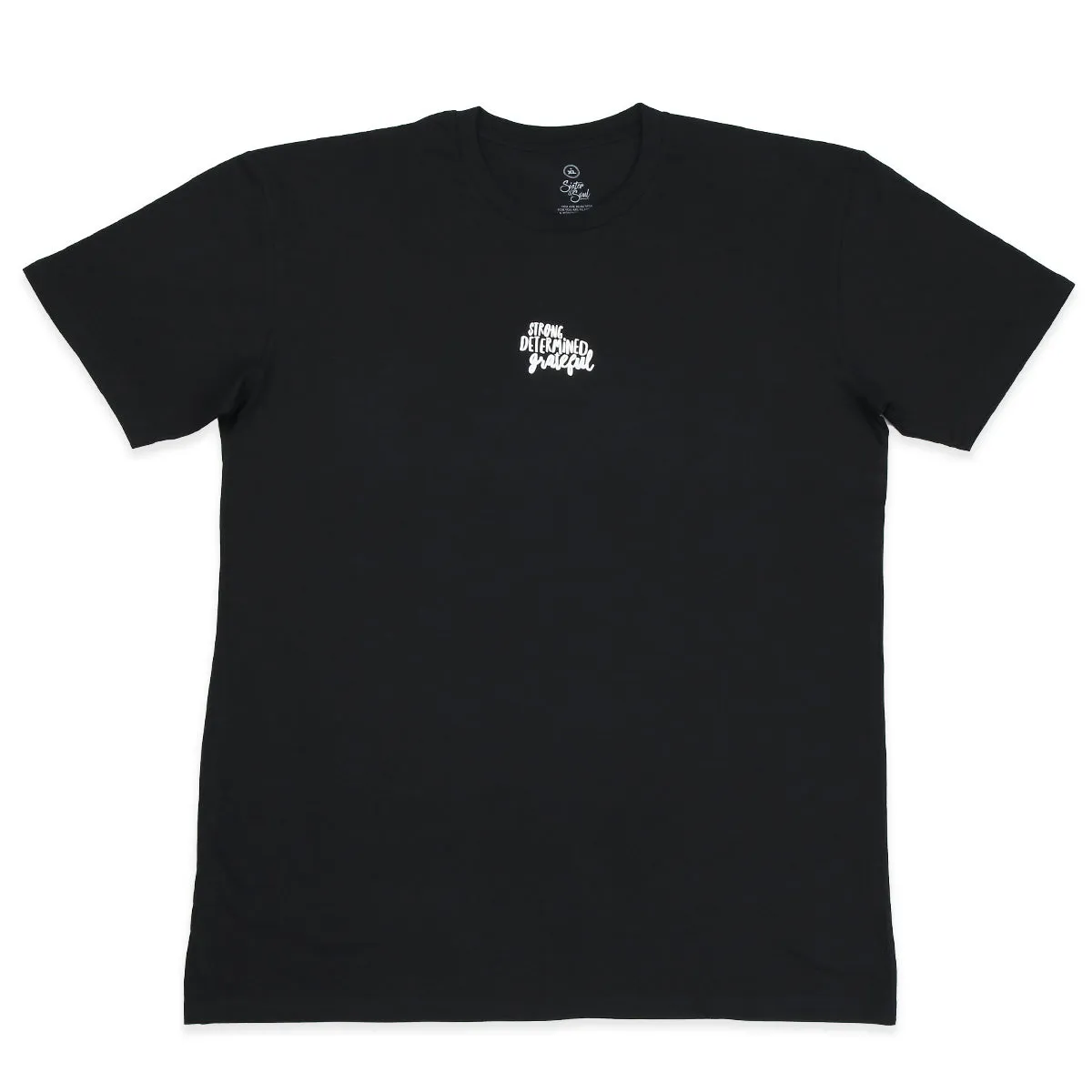 WORTHY BEAUTIFUL BRAVE  - Plus Size Long Boxy Tee - Black with White Print