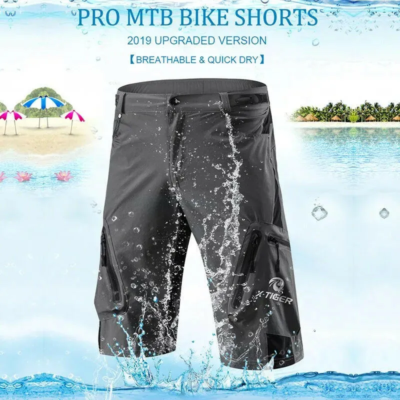 X-TIGER Mountain Bike Shorts Multi-Pockects Breathable Loose Riding Road MTB Shorts Outdoor Sports Waterproof Cycling Pants