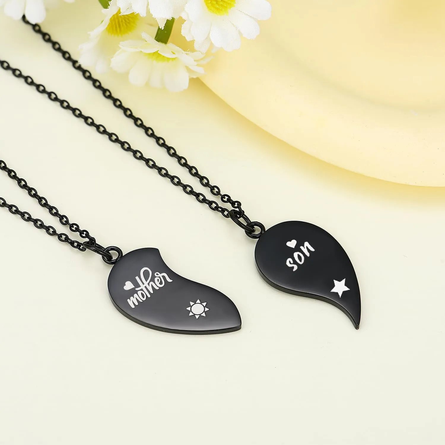 Yonhon Mother Son Necklace for 2,Mother Son Matching Bracelet Set for 2