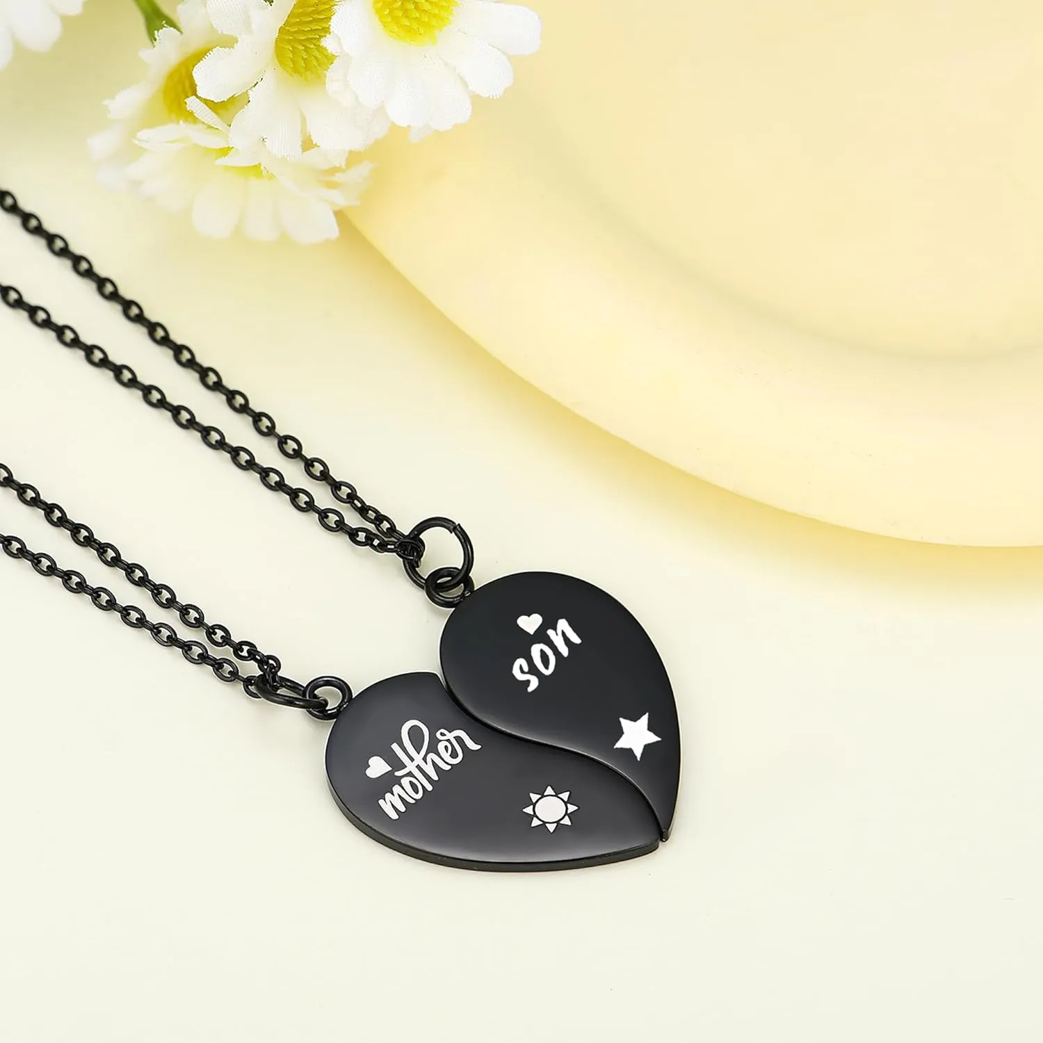 Yonhon Mother Son Necklace for 2,Mother Son Matching Bracelet Set for 2