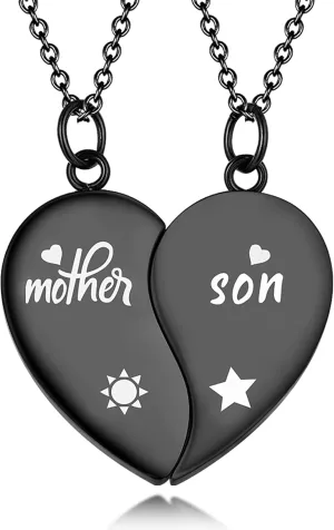 Yonhon Mother Son Necklace for 2,Mother Son Matching Bracelet Set for 2