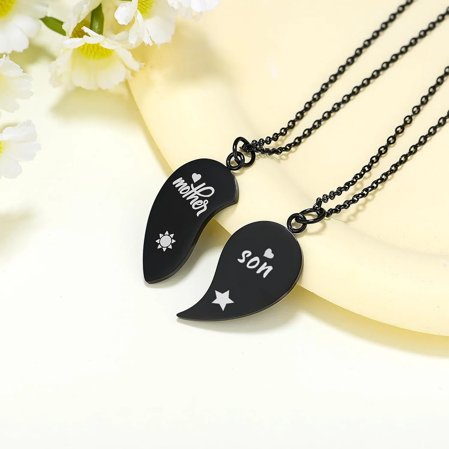 Yonhon Mother Son Necklace for 2,Mother Son Matching Bracelet Set for 2
