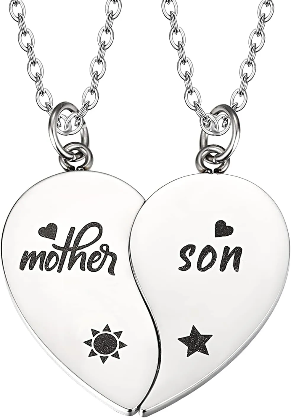 Yonhon Mother Son Necklace for 2,Mother Son Matching Bracelet Set for 2