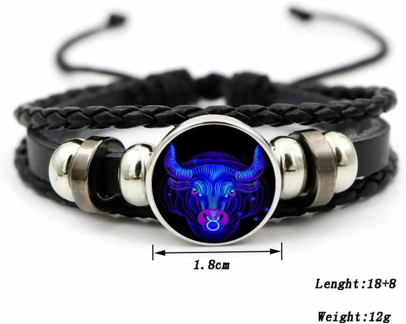 Zodiac Constellation Bracelets Zodiac Guardian Bracelet Vintage Black Leather Bracelet Adjustable Handmade Woven Bracelet Birthday Jewelry for Women Men